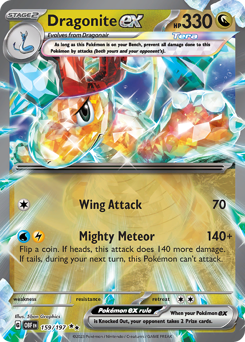 Dragonite ex z edície Obsidian Flames, karta č.159