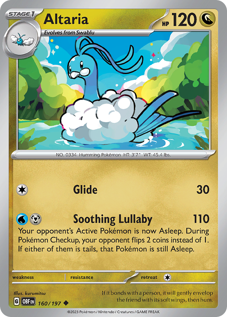Altaria z edície Obsidian Flames, karta č.160