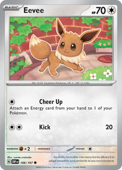 Eevee z edície Obsidian Flames, karta č.166