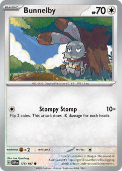 Bunnelby z edície Obsidian Flames, karta č.175