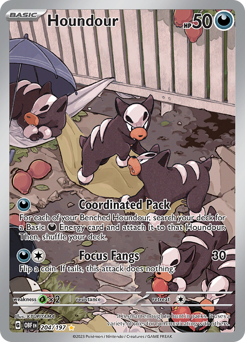 Houndour z edície Obsidian Flames, karta č.204