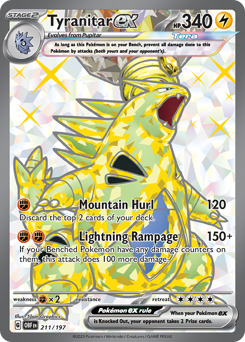 Tyranitar ex z edície Obsidian Flames, karta č.211