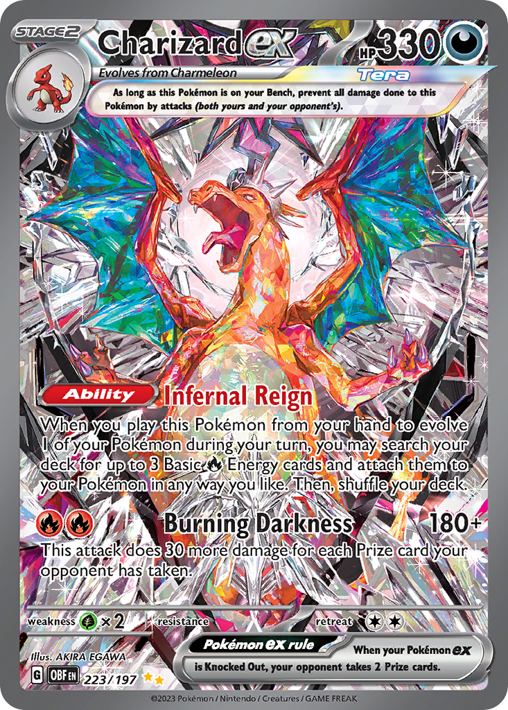Charizard ex z edície Obsidian Flames, karta č.223