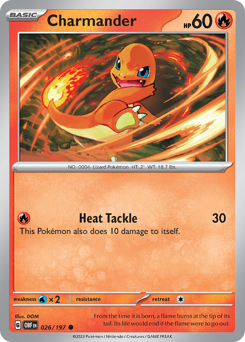 Charmander z edície Obsidian Flames, karta č.26