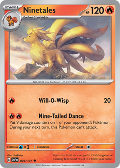 Ninetales z edície Obsidian Flames, karta č.29