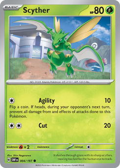 Scyther z edície Obsidian Flames, karta č.4