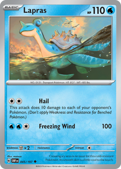 Lapras z edície Obsidian Flames, karta č.45