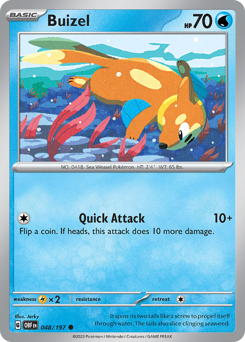 Buizel z edície Obsidian Flames, karta č.48