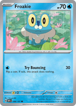 Froakie z edície Obsidian Flames, karta č.56