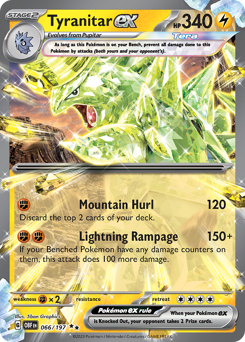 Tyranitar ex z edície Obsidian Flames, karta č.66