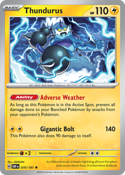 Thundurus z edície Obsidian Flames, karta č.70