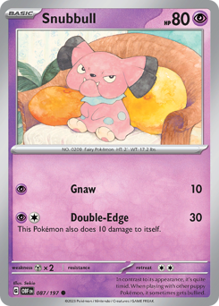 Snubbull z edície Obsidian Flames, karta č.87