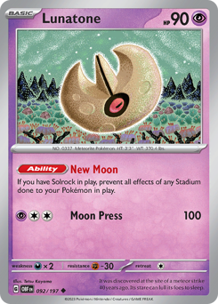 Lunatone z edície Obsidian Flames, karta č.92