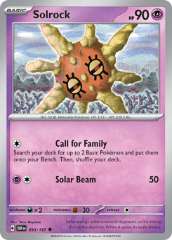 Solrock z edície Obsidian Flames, karta č.93