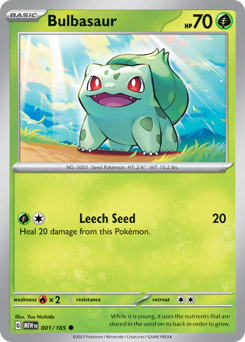 Bulbasaur z edície 151, karta č.1