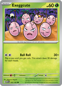 Exeggcute z edície 151, karta č.102