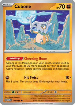 Cubone z edície 151, karta č.104