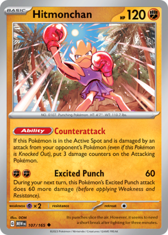 Hitmonchan z edície 151, karta č.107