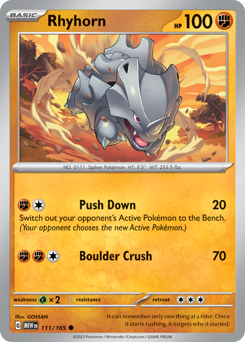 Rhyhorn z edície 151, karta č.111