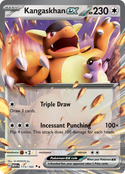 Kangaskhan ex z edície 151, karta č.115