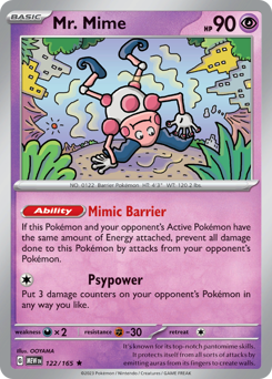 Mr. Mime z edície 151, karta č.122
