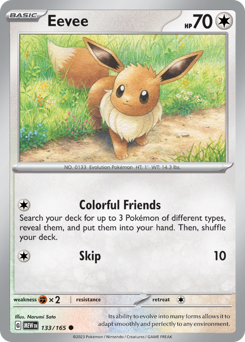 Eevee z edície 151, karta č.133