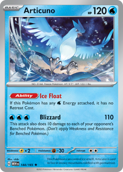 Articuno z edície 151, karta č.144