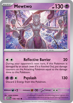 Mewtwo z edície 151, karta č.150