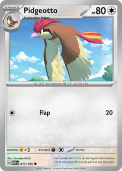 Pidgeotto z edície 151, karta č.17