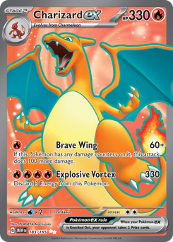 Charizard ex z edície 151, karta č.183