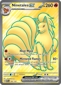 Ninetales ex z edície 151, karta č.186