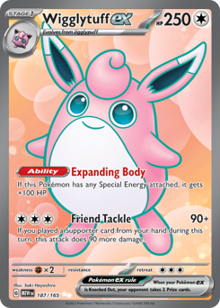 Wigglytuff ex z edície 151, karta č.187