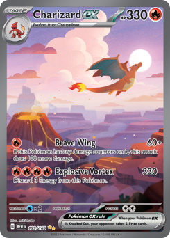 Charizard ex z edície 151, karta č.199