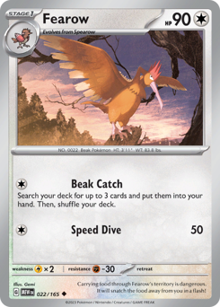 Fearow z edície 151, karta č.22
