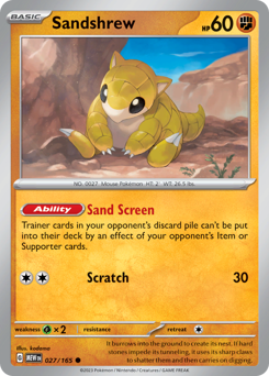 Sandshrew z edície 151, karta č.27