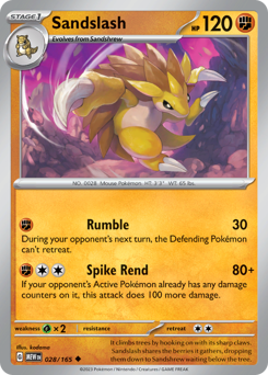 Sandslash z edície 151, karta č.28