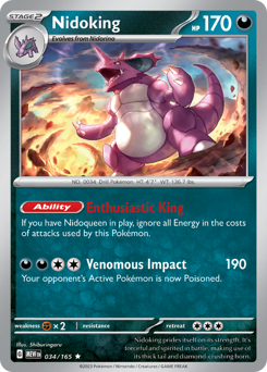 Nidoking z edície 151, karta č.34
