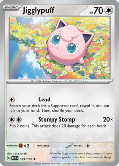 Jigglypuff z edície 151, karta č.39