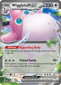 Wigglytuff ex z edície 151, karta č.40