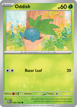 Oddish z edície 151, karta č.43