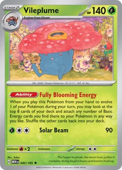 Vileplume z edície 151, karta č.45