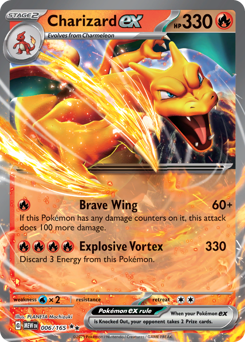 Charizard ex z edície 151, karta č.6