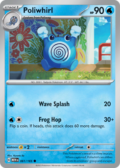 Poliwhirl z edície 151, karta č.61