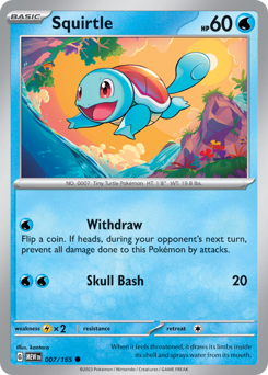 Squirtle z edície 151, karta č.7