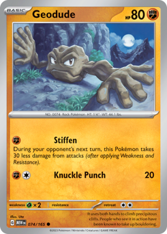 Geodude z edície 151, karta č.74