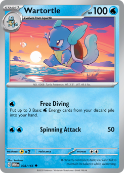 Wartortle z edície 151, karta č.8