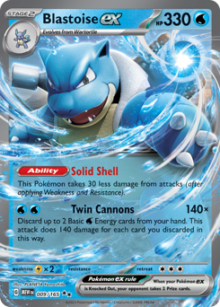 Blastoise ex z edície 151, karta č.9