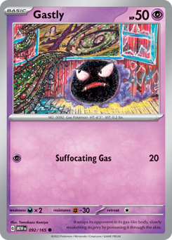 Gastly z edície 151, karta č.92