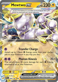 Mewtwo ex z edície Paradox Rift, karta č.58