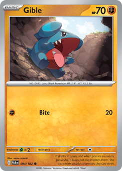 Gible z edície Paradox Rift, karta č.94